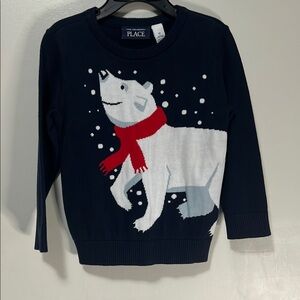 Children's Place Navy Sweater with Polar Bear Design
